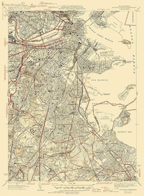 Boston North Massachusetts Quad - USGS 1946 Poster Print by USGS USGS # MABO0007