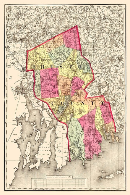 Bristo Massachusetts - Walling 1871 Poster Print by Walling Walling # MABR0002