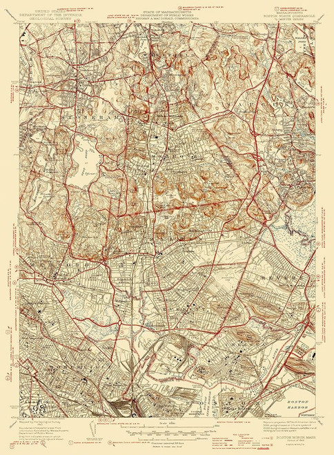 Boston South Massachusetts Quad - USGS 1946 Poster Print by USGS USGS # MABO0006