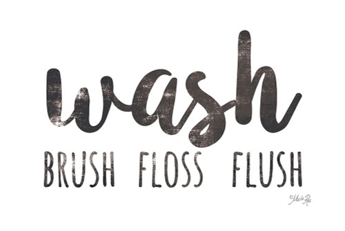 Wash-Brush-Floss-Flush Poster Print by Marla Rae # MAZ5660