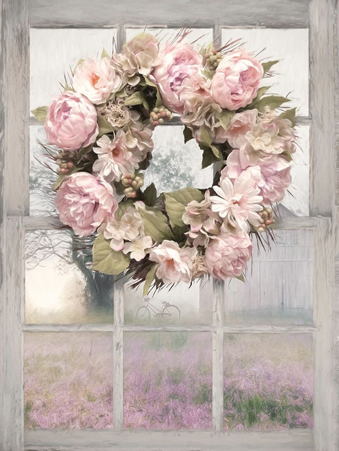 Spring Peony Wreath Poster Print by Lori Deiter # LD2184