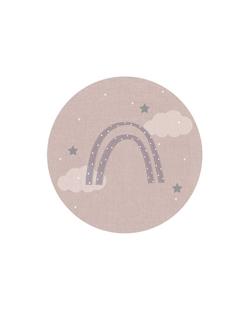 Circle Rainbow Clouds Stars Poster Print by Leah Straatsma # LSRC106C