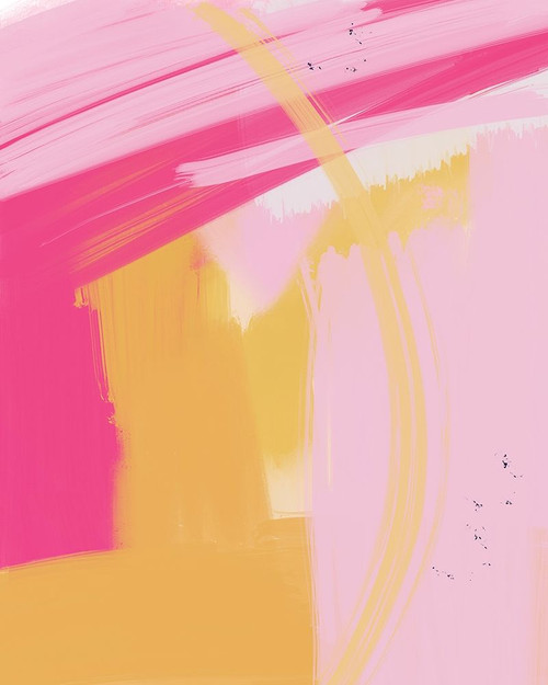 Pink and Yellow Abstract Poster Print by Leah Straatsma # LSRC090A