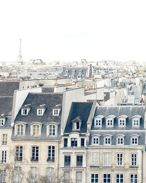 Eiffel Tower and Buildings Poster Print by Leah Straatsma # LSRC142B
