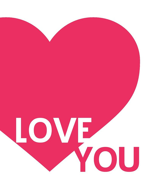 Hot Pink Love You Poster Print by Leah Straatsma # LSRC072