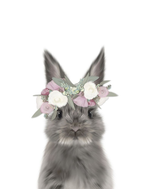 Floral Bunny Poster Print by Leah Straatsma # LSRC039D