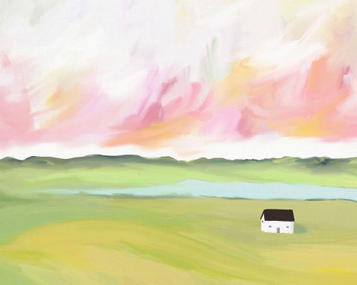 Farm House by The Lake Poster Print by Leah Straatsma # LSRC041