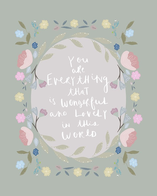 You Are Everything Moss Green Poster Print by Leah Straatsma # LSRC043C