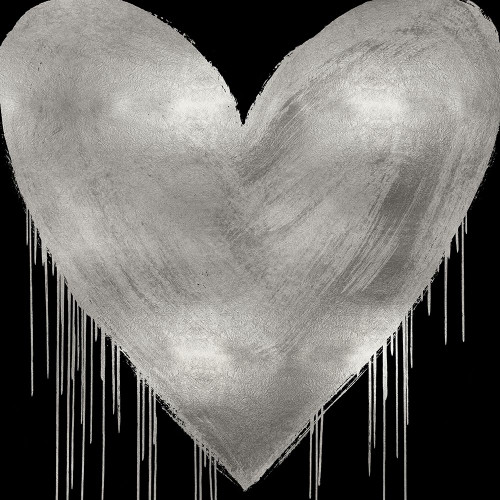 Big Hearted Silver on Black Poster Print by Lindsay Rodgers # LSG116678