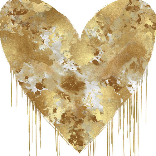 Big Hearted Gold and White Poster Print by Lindsay Rodgers # LSG116659