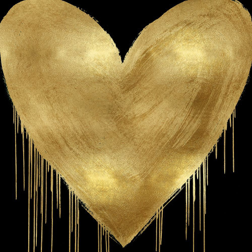 Big Hearted Gold on Black Poster Print by Lindsay Rodgers # LSG116661