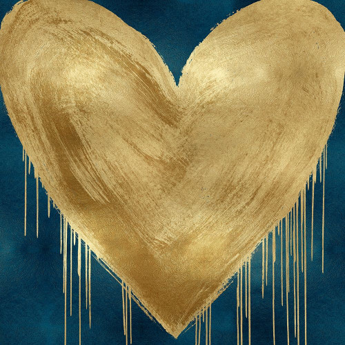 Big Hearted Gold on Teal Poster Print by Lindsay Rodgers # LSG116665