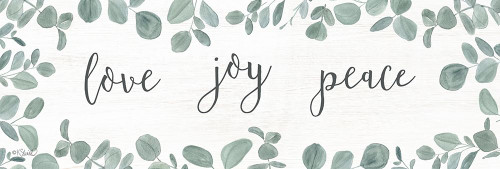Love-Joy-Peace Eucalyptus Poster Print by Kate Sherrill # KS172A