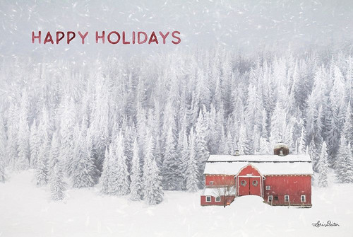 Snowy Forest Happy Holidays    Poster Print by Lori Deiter # LD1840