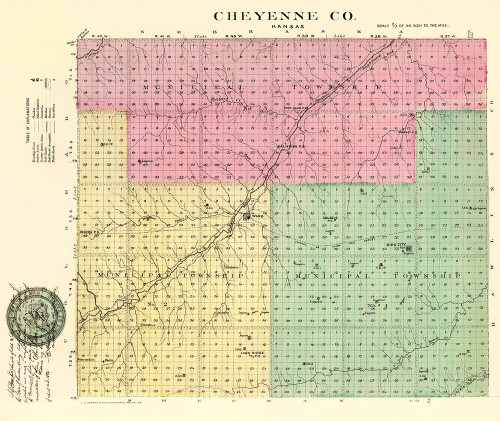 Cheyenne Kansas - Everts 1887 Poster Print by Everts Everts # KSCH0004