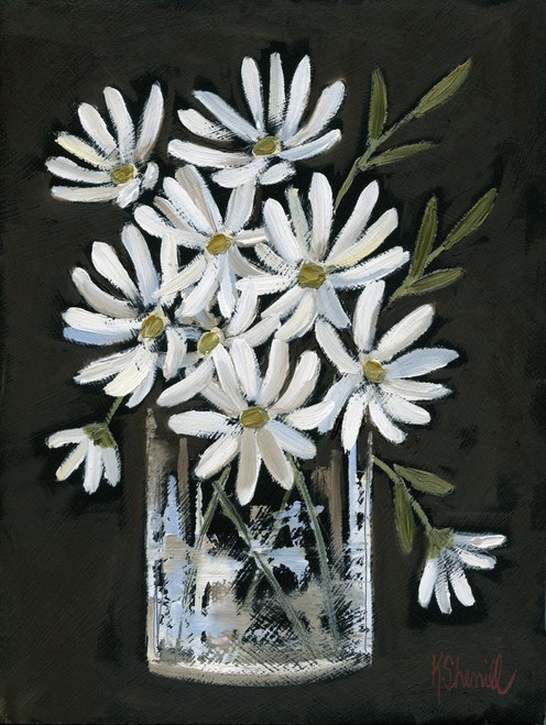 Daisies on Black Poster Print by Kate Sherrill # KS132