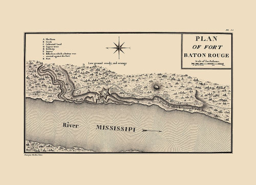 Fort Baton Rouge Louisiana - Collot 1796 Poster Print by Collot Collot # LABA0001