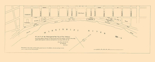 New Orleans Louisiana Front Part - Pille 1827 Poster Print by Pille Pille # LANE0014
