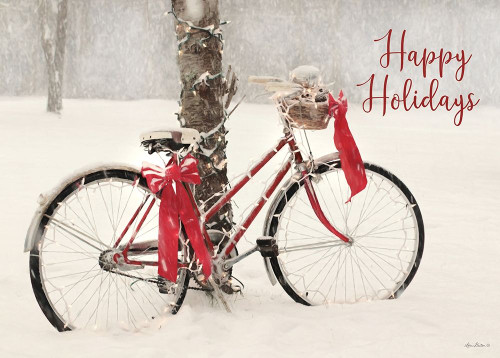 Happy Holidays Snowy Bike  Poster Print by Lori Deiter # LD1618