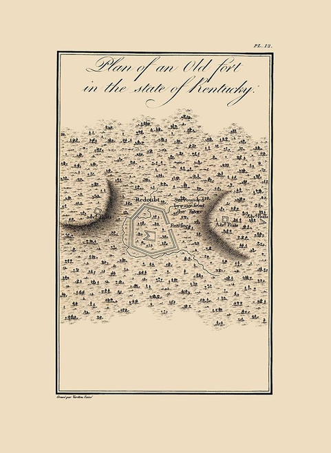 Old Fort In Kentucky - Collot 1796 Poster Print by Collot Collot # KYOL0001