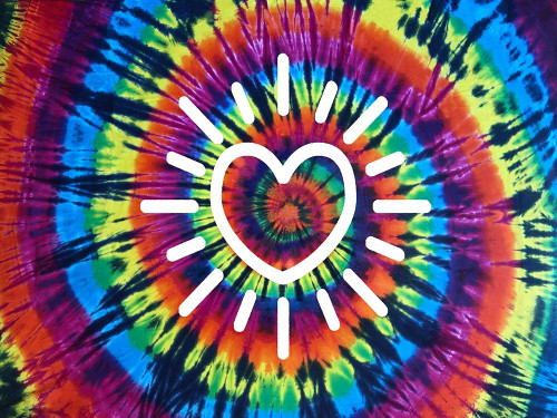 Tie Dye Rainbow Radiant Heart Poster Print by Molly Kearns # KYS116917