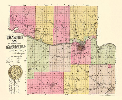 Shawnee Kansas - Everts 1887 Poster Print by Everts Everts # KSSH0004