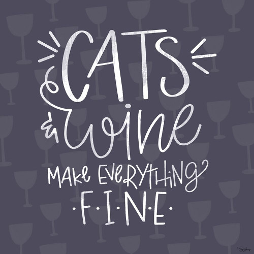 Cats Wine Poster Print by Gigi Louise # KBSQ087A