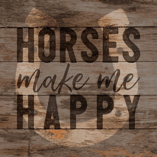 Horses Happy Poster Print by Gigi Louise # KBSQ045A