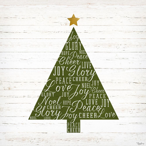 Christmas Words Tree Poster Print by Gigi Louise # KBSQ046A