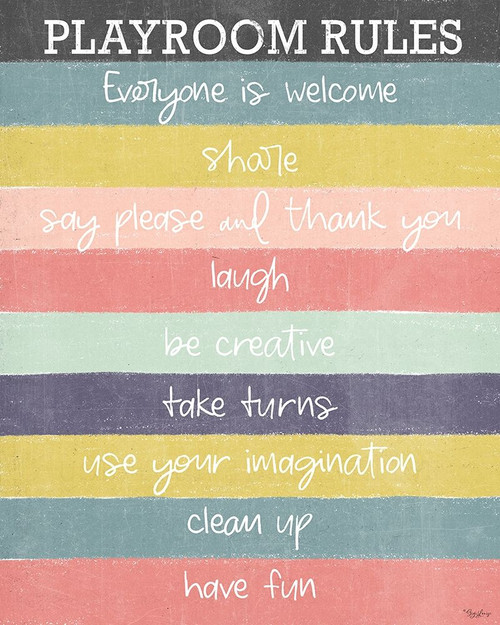 Playroom Rules v2 Poster Print by Gigi Louise # KBRC031A2