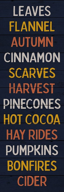 Autumn Words Blue Poster Print by Gigi Louise # KBPL004A1