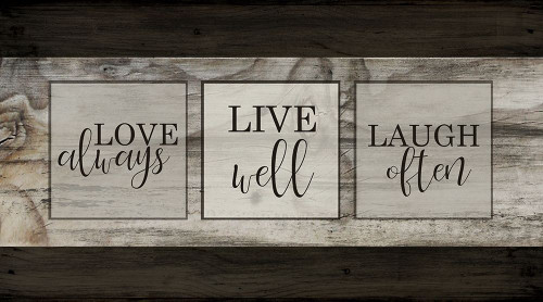Love Live Laugh Plank Poster Print by Allen Kimberly # KARN303