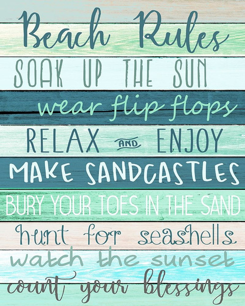 Beach Rules Poster Print by Kimberly Allen # KARC2087A