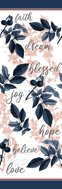 Navy Branches Panel Words Poster Print by Kimberly Allen # KAPL381A2