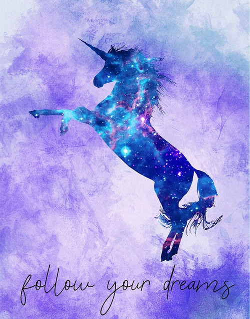 Follow your Dreams Unicorn Purple Poster Print by Allen Kimberly # KARC1441A2
