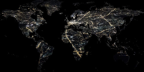 Night Map Poster Print by Jamie Phillip # JPW19