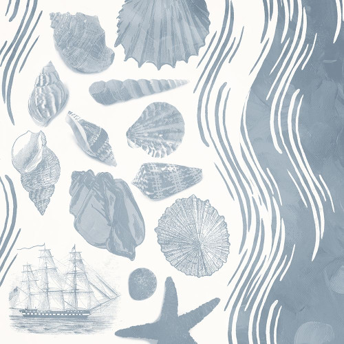 Simple Coastal Waves Mate Poster Print by Jace Grey # JGSQ1077B