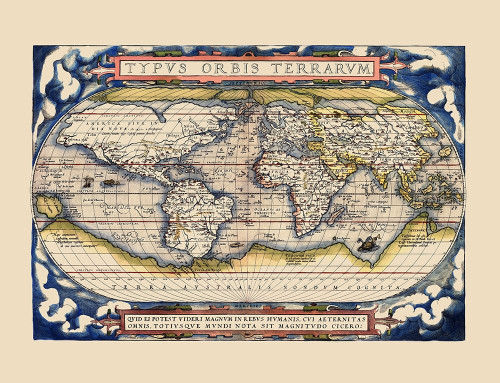 World - Ortelius 1598 Poster Print by Ortelius Ortelius # ITWO0005