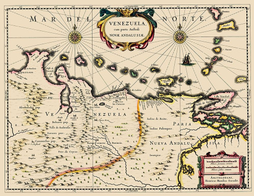 South America Venezuela - Blaeu 1680 Poster Print by Blaeu Blaeu # ITVE0002
