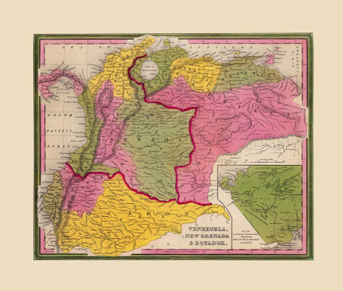 Venezuela New Granada Ecuador - Mitchell 1846 Poster Print by Mitchell Mitchell # ITVE0010