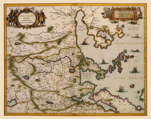 Thessaloniki Region Greece - Blaeu 1654 Poster Print by Blaeu Blaeu # ITTH0002
