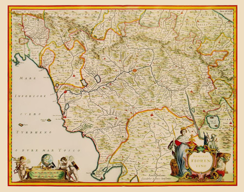 Tuscany Region Italy - Blaeu 1635 Poster Print by Blaeu Blaeu # ITTU0010 Tuscany Region Italy - Blaeu 1635 Poster Print by Blaeu Blaeu # ITTU0010