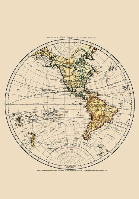 Western Hemisphere - Faden 1786 Poster Print by Faden Faden # ITWE0004