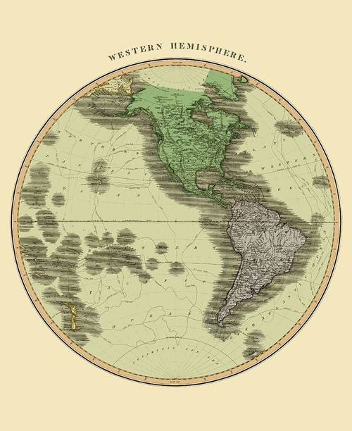 Western Hemisphere - Thomson 1814 Poster Print by Thomson Thomson # ITWE0006