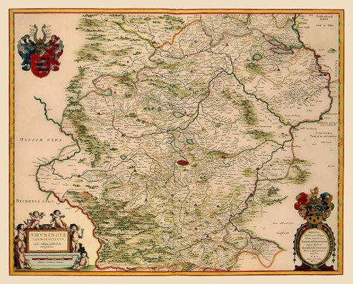 Thuringia State Germany - Blaeu 1635 Poster Print by Blaeu Blaeu # ITTH0001