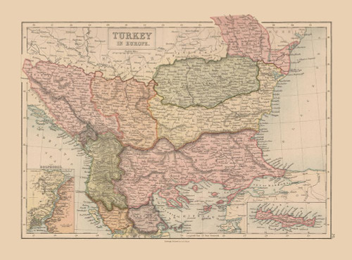 Europe Turkey - Black 1867 Poster Print by Black Black # ITTU0022