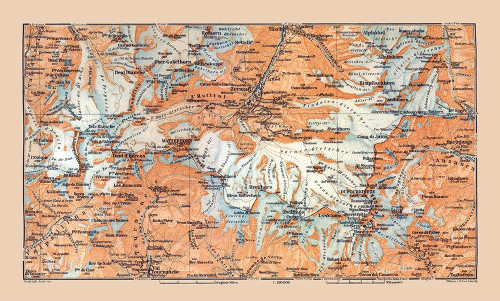 Matterhorn Region Switzerland - Baedeker 1921 Poster Print by Baedeker Baedeker # ITSW0098