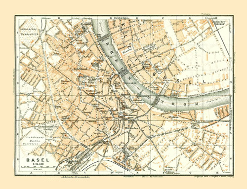 Basel Switzerland - Baedeker 1921 Poster Print by Baedeker Baedeker # ITSW0084