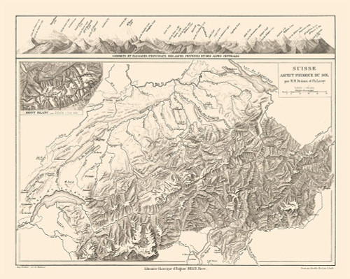 Physical Switzerland - Drioux 1882 Poster Print by Drioux Drioux # ITSW0036