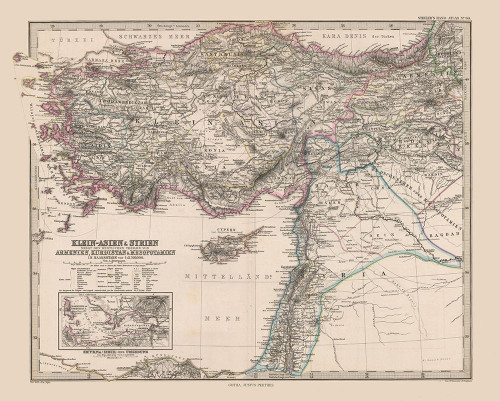 Asia Minor Syria Turkey - Stieler 1885 Poster Print by Stieler Stieler # ITSY0003